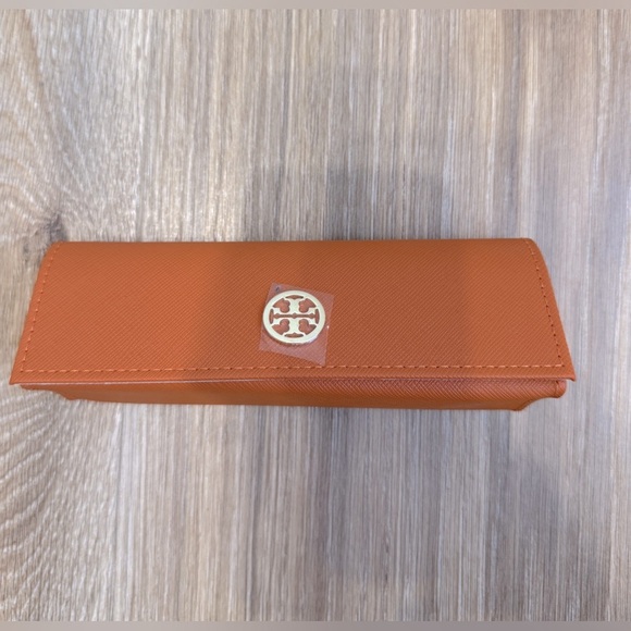 Tory Burch Medium l Orange Authentic Eyeglasses Case - Picture 1 of 4